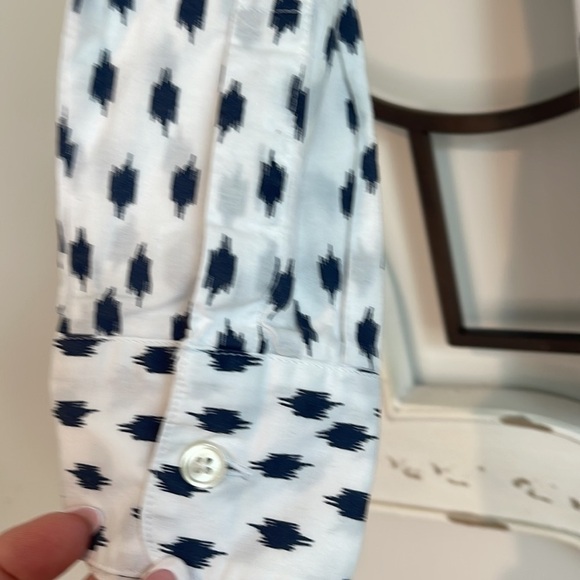 BANANA REPUBLIC SOFT WASH OXFORD WHITE/BLUE SIZE EXTRA SMALL - Picture 4 of 9